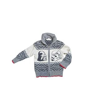 GAP Kids Star Wars Knit Zip Cardigan Darth Vader Stormtrooper Size 4